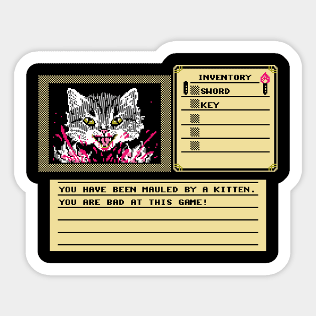 8-Bit Death Sticker by Hillary White Rabbit